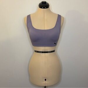 Puma Purple Drycell Seamless Square Neck Sports Bra with Padding, Activewear, S